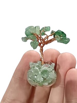 Mini Crystal Tree in Glass Pot · Aventurine