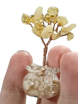 Mini Crystal Tree in Glass Pot · Citrine
