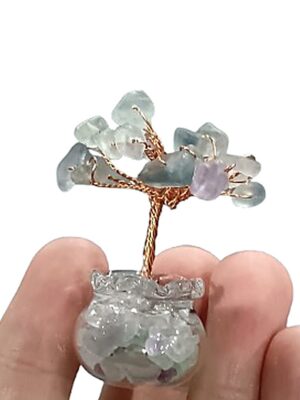 Mini Crystal Tree in Glass Pot · Fluorite