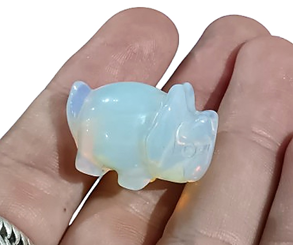Mini Crystal Triceratops · Opalite