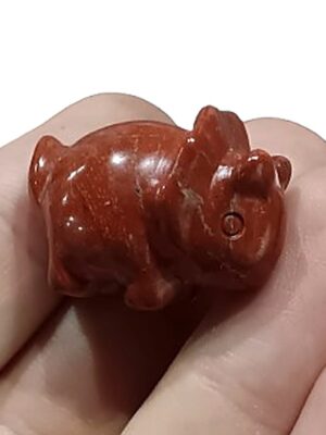 Mini Crystal Triceratops · Red jasper