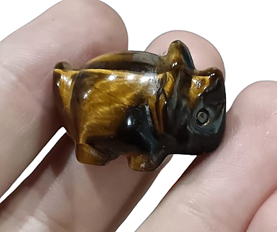 Mini Crystal Triceratops · Tigers eye
