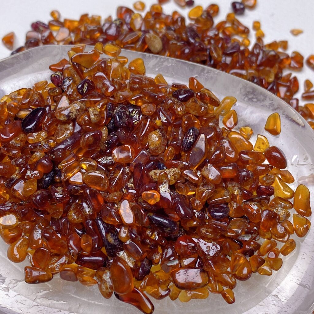 Orange Garnet Crystal Chips