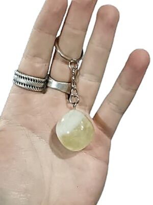 Tumblestone Keychain · Yellow calcite