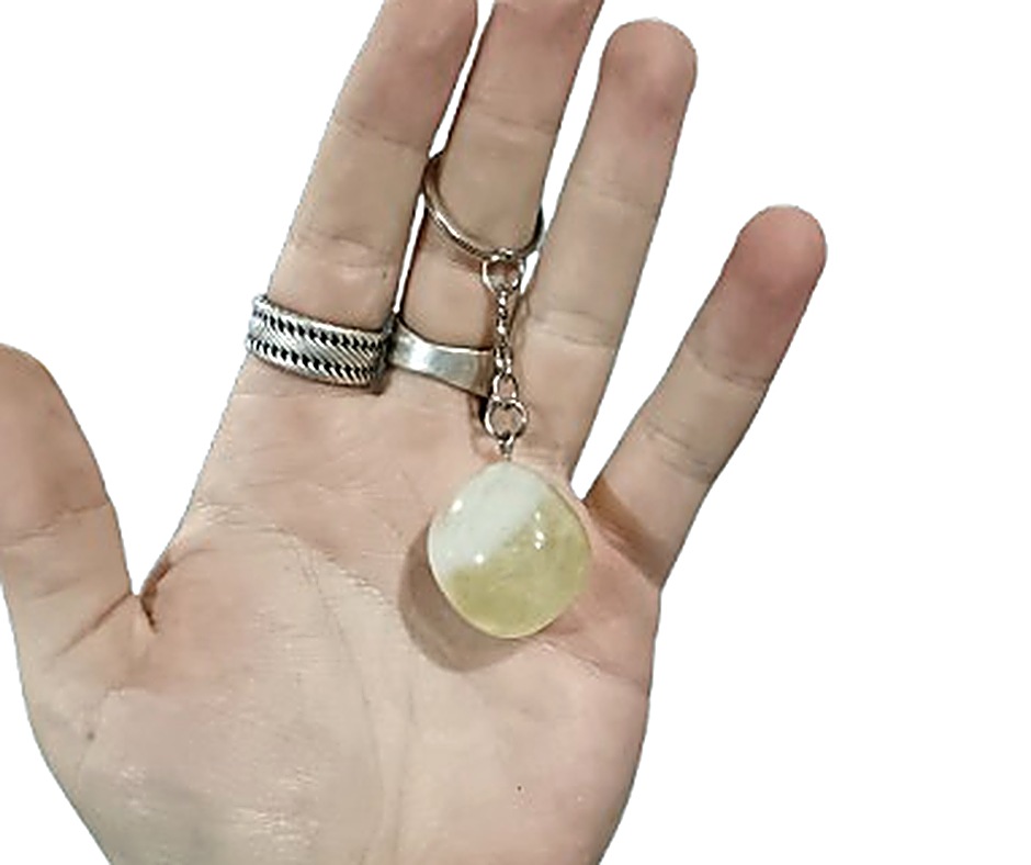 Tumblestone Keychain · Yellow calcite