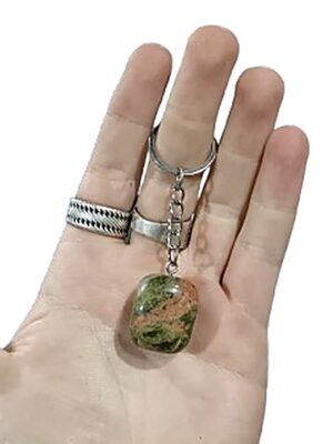 Tumblestone Keychain · Unakite