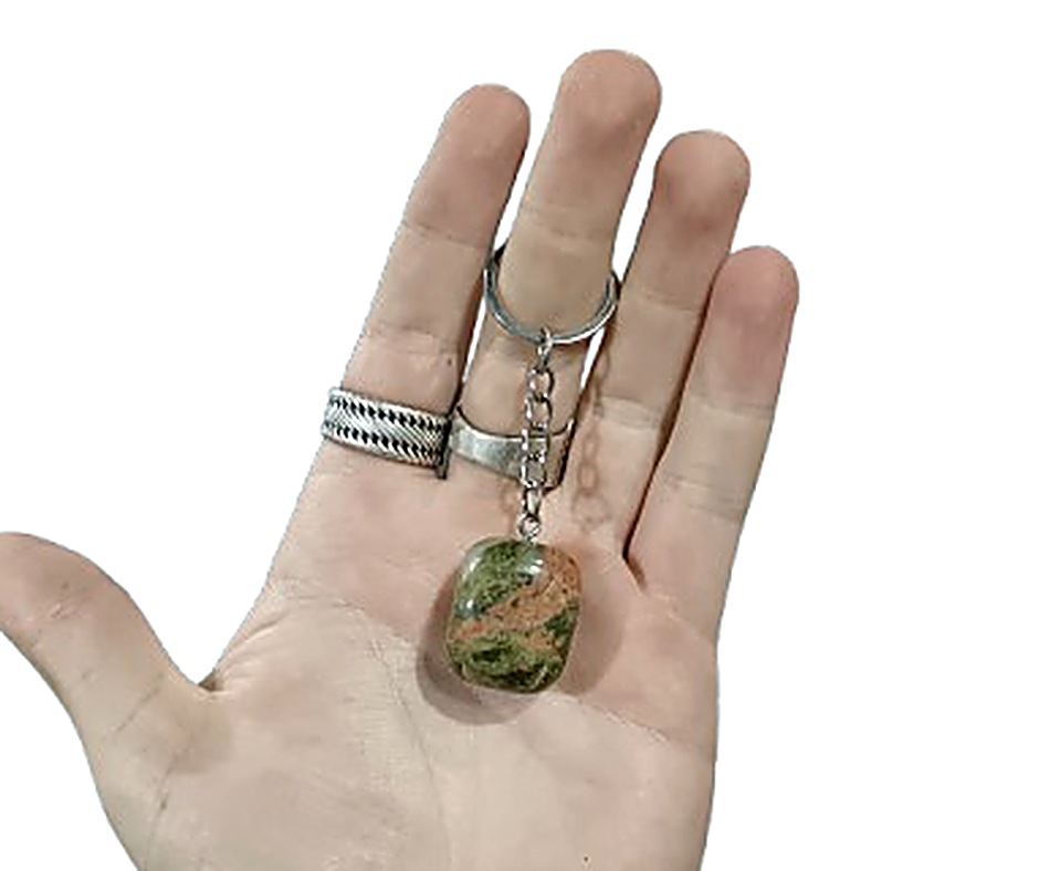Tumblestone Keychain · Unakite