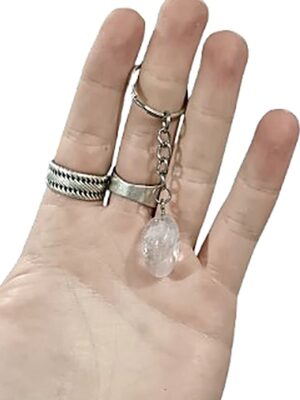 Tumblestone Keychain · Clear quartz
