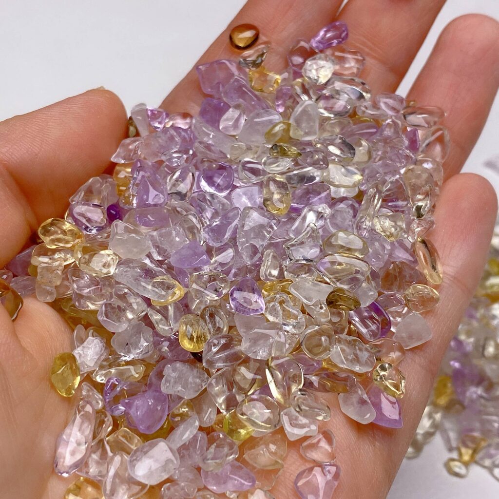 Amethyst & Lemon Quartz Crystal Chips