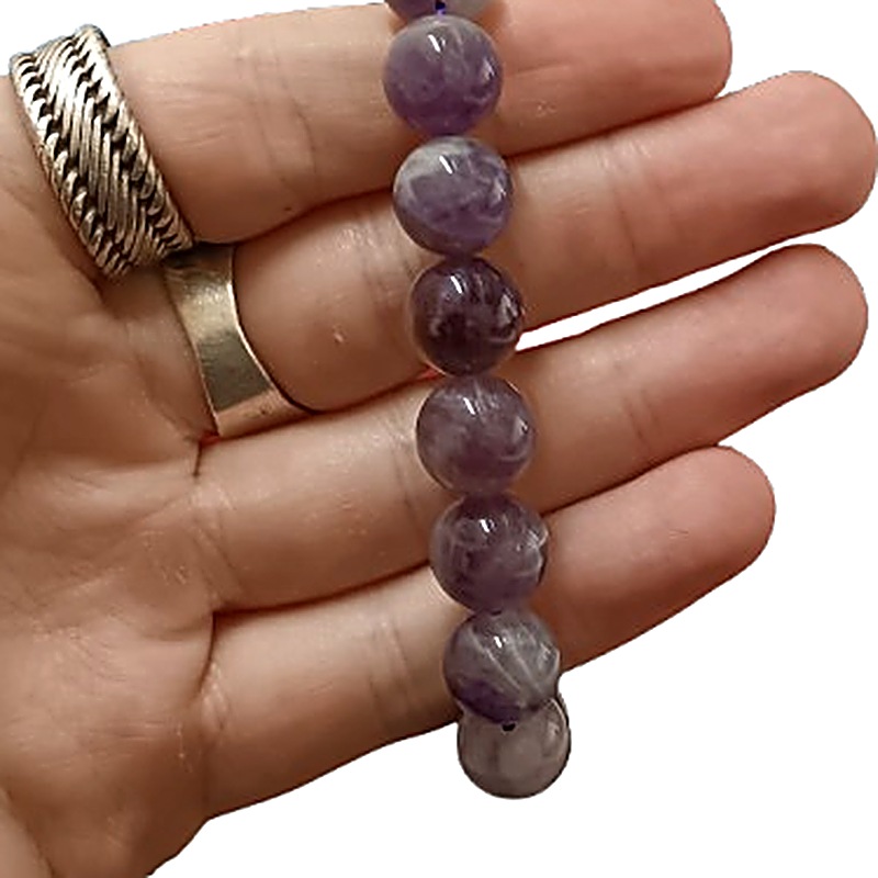 Amethyst 12mm bead bracelet