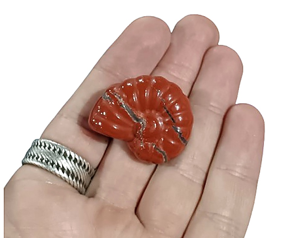 Ammonite Carving · Red Jasper