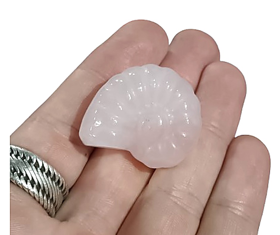 Ammonite Carving · Rose Quartz