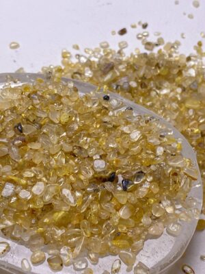 Golden Rutilated Quartz Crystal Chips