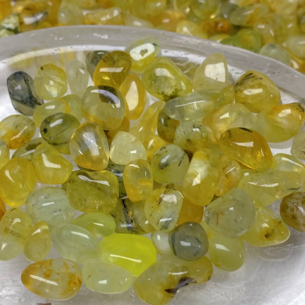 Yellow Prehnite Crystal Chips
