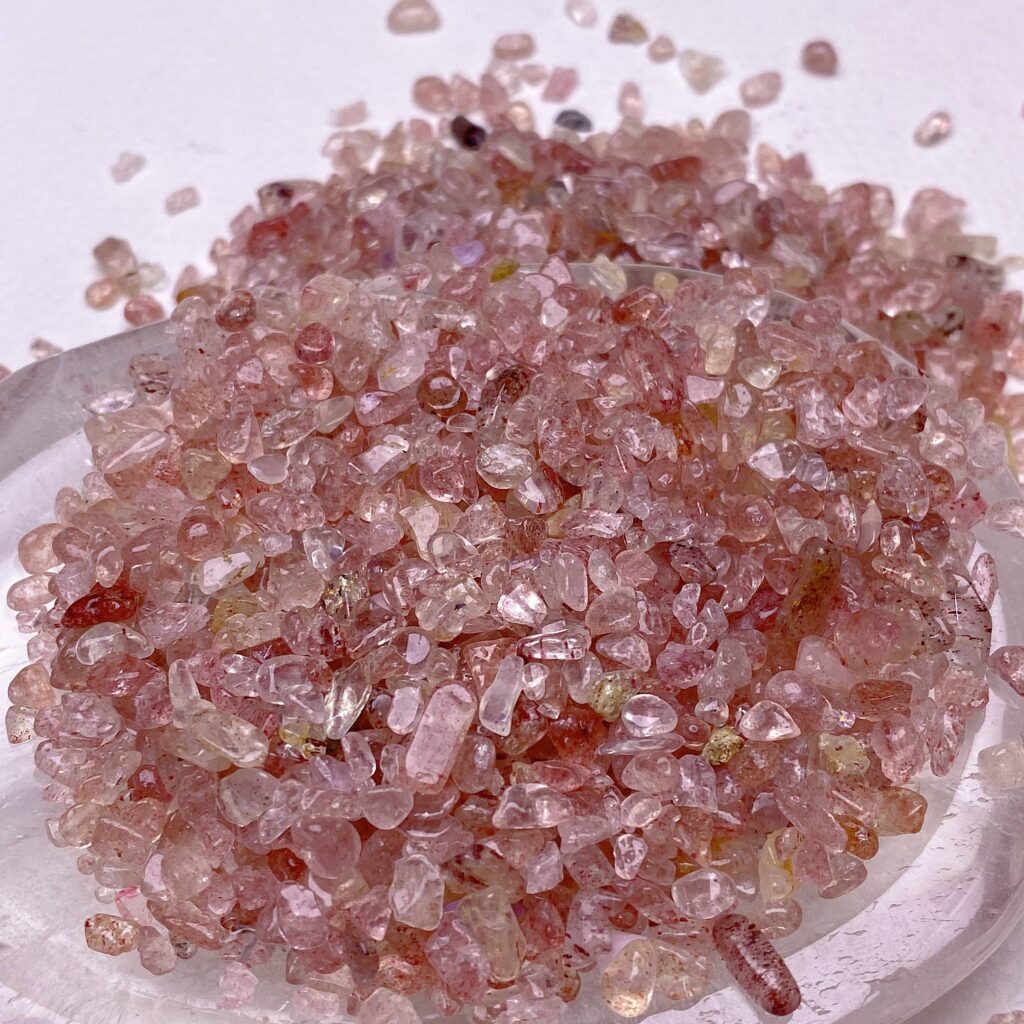Strawberry Quartz Crystal Chips