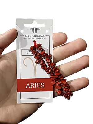 Birthstone Chip Bracelet · Aries · Red jasper