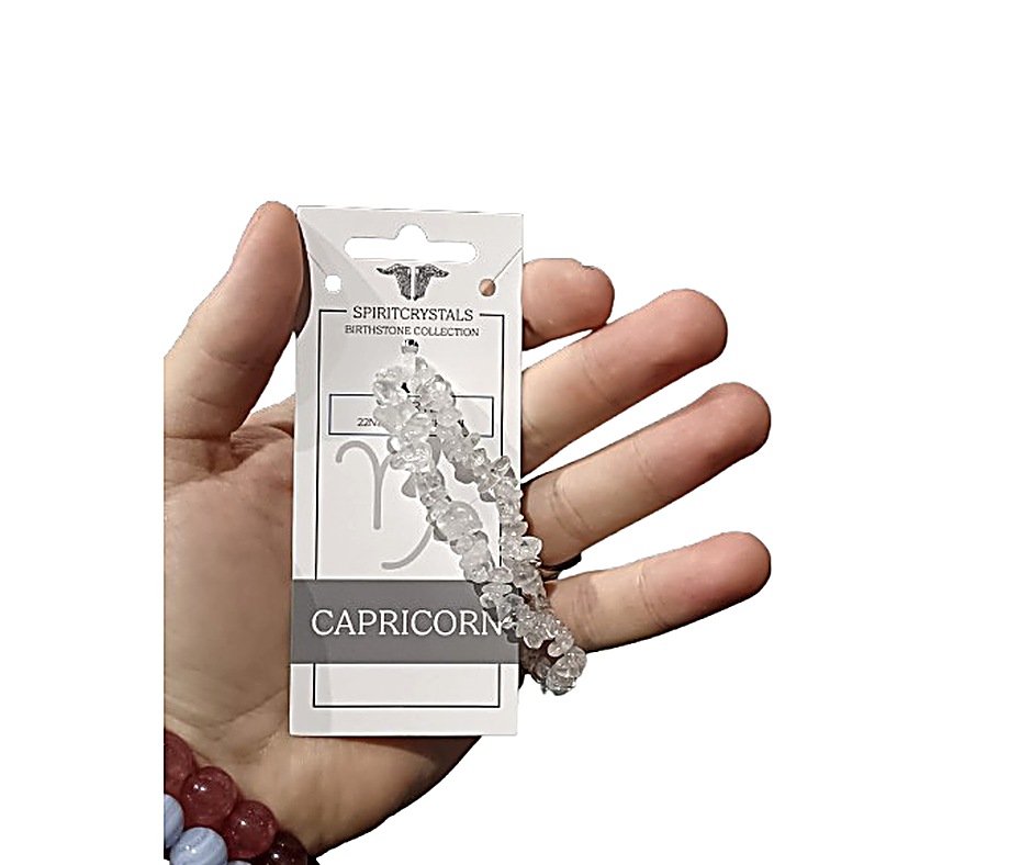 Birthstone Chip Bracelet · Capricorn · Clear quartz