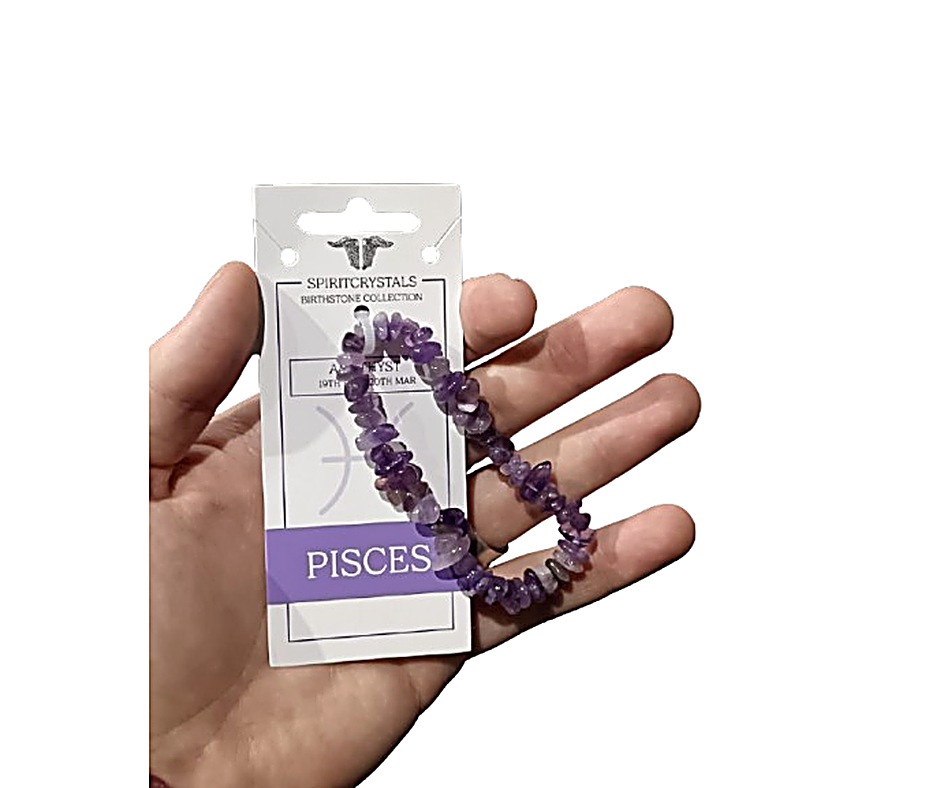 Birthstone Chip Bracelet · Pisces · Amethyst