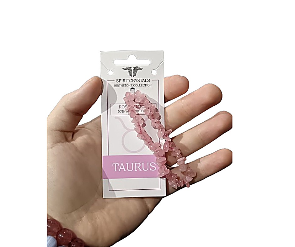 Birthstone Chip Bracelet · Taurus · Rose quartz