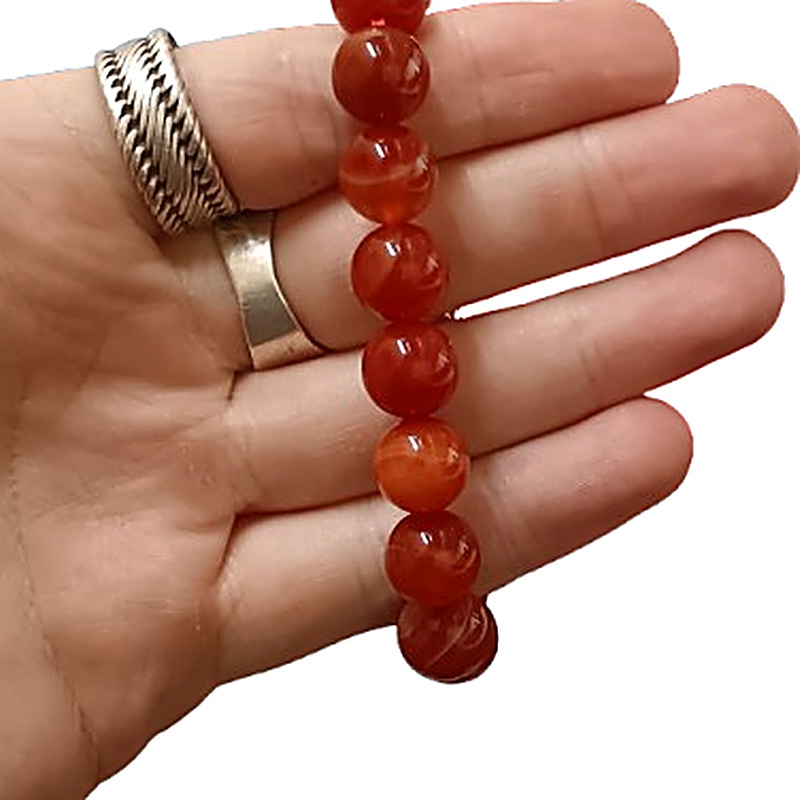 Carnelian 12mm bead bracelet