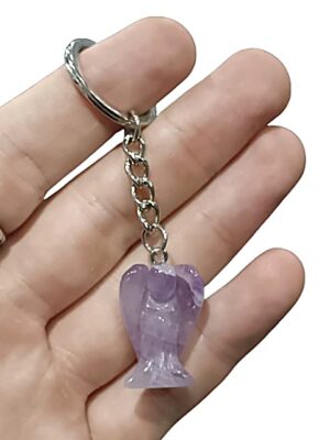 Crystal Angel Keychain · Amethyst