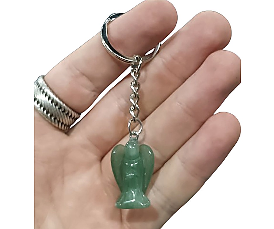 Crystal Angel Keychain · Aventurine