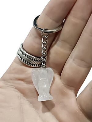 Crystal Angel Keychain · Clear quartz