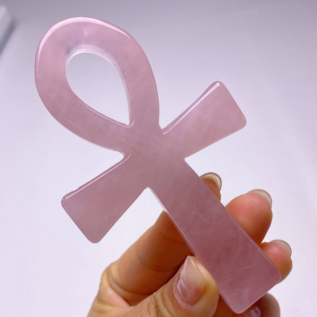 Crystal Ankh · Rose quartz