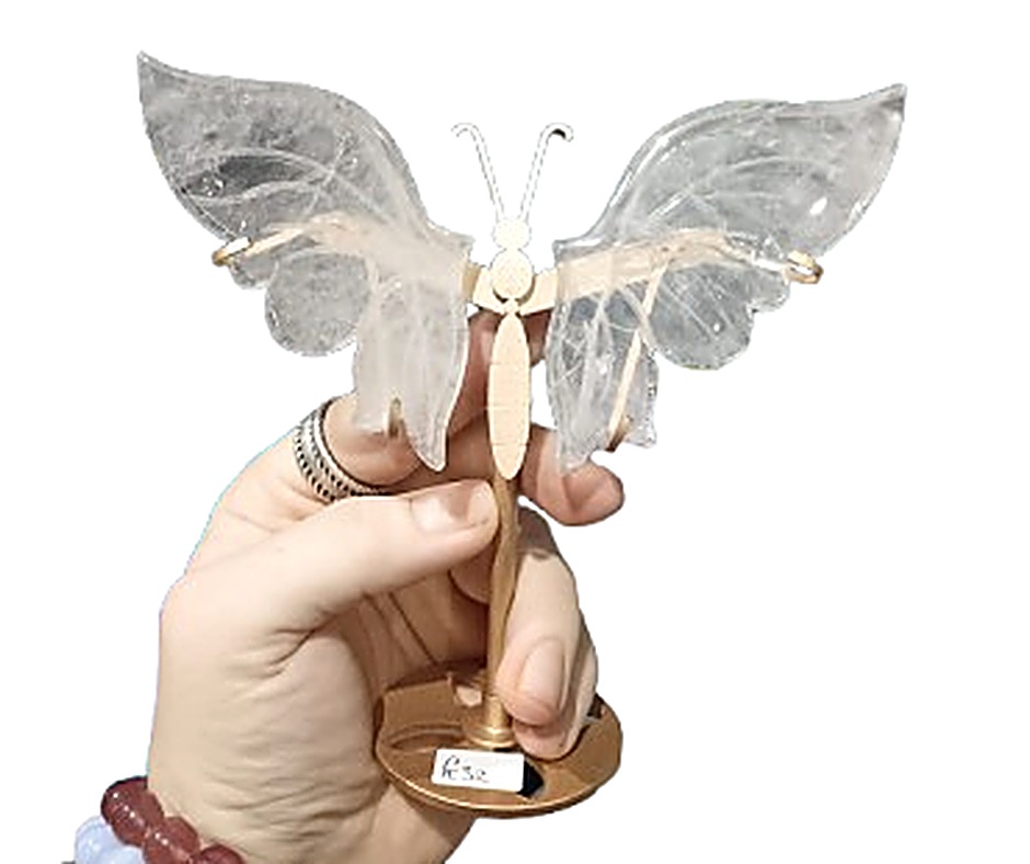 Large Crystal Butterfly on Stand · Clear quartz