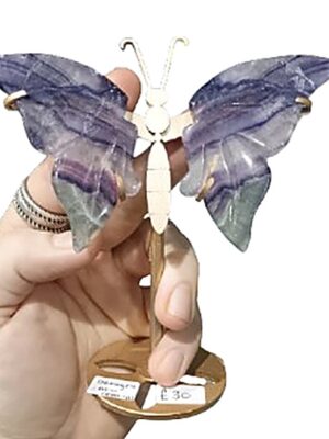 Large Crystal Butterfly on Stand · Fluorite