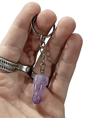 Crystal Penis Keychain · Amethyst