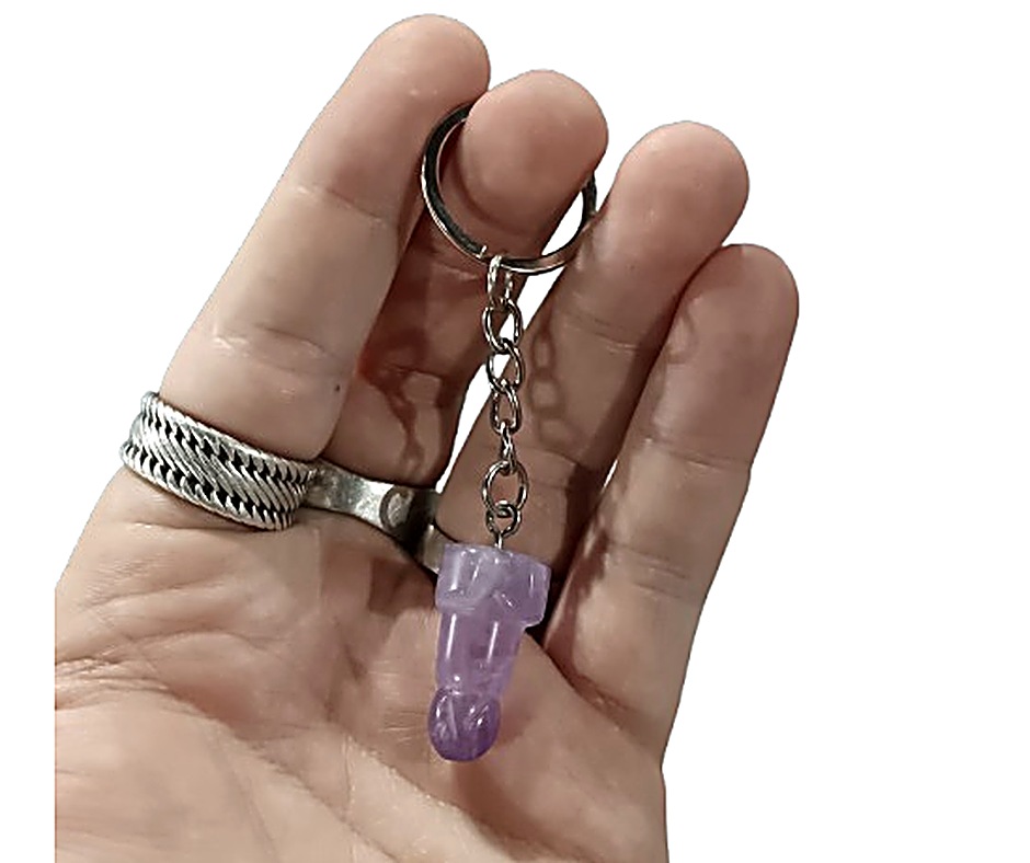 Crystal Penis Keychain · Amethyst