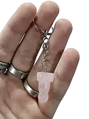 Crystal Penis Keychain · Rose quartz