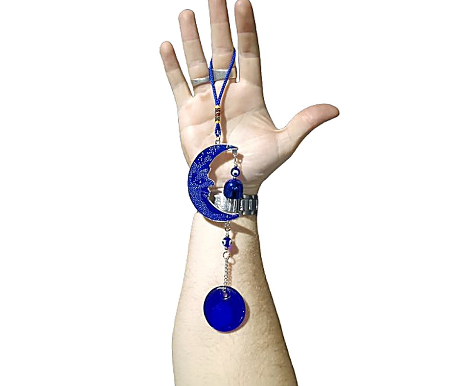 Evil Eye Hanging Decor · Half moon with bell
