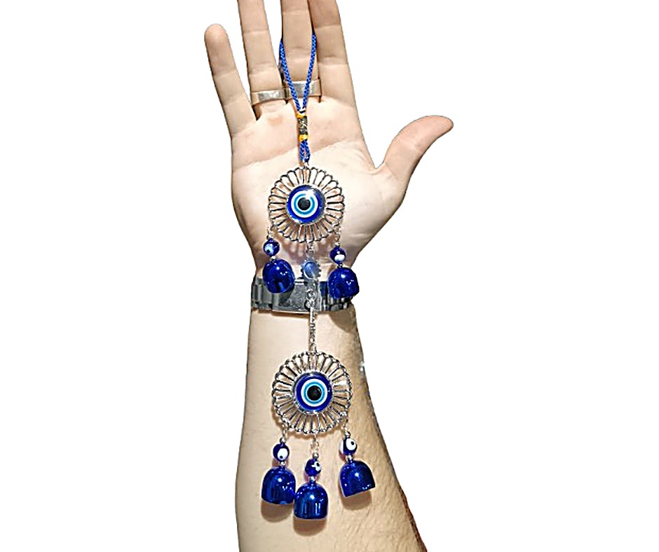 Evil Eye Hanging Decor · Two flowers