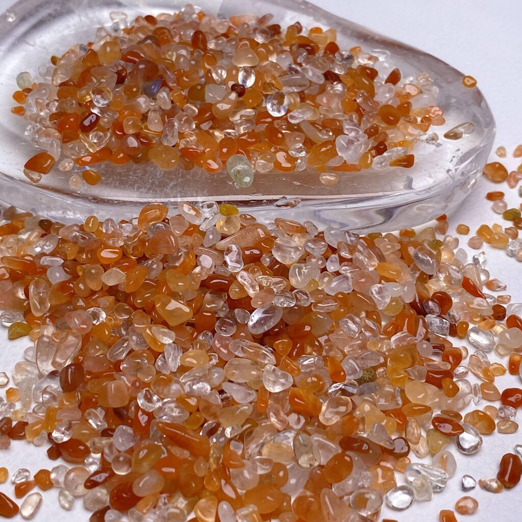 Red Amphibole Quartz Crystal Chips
