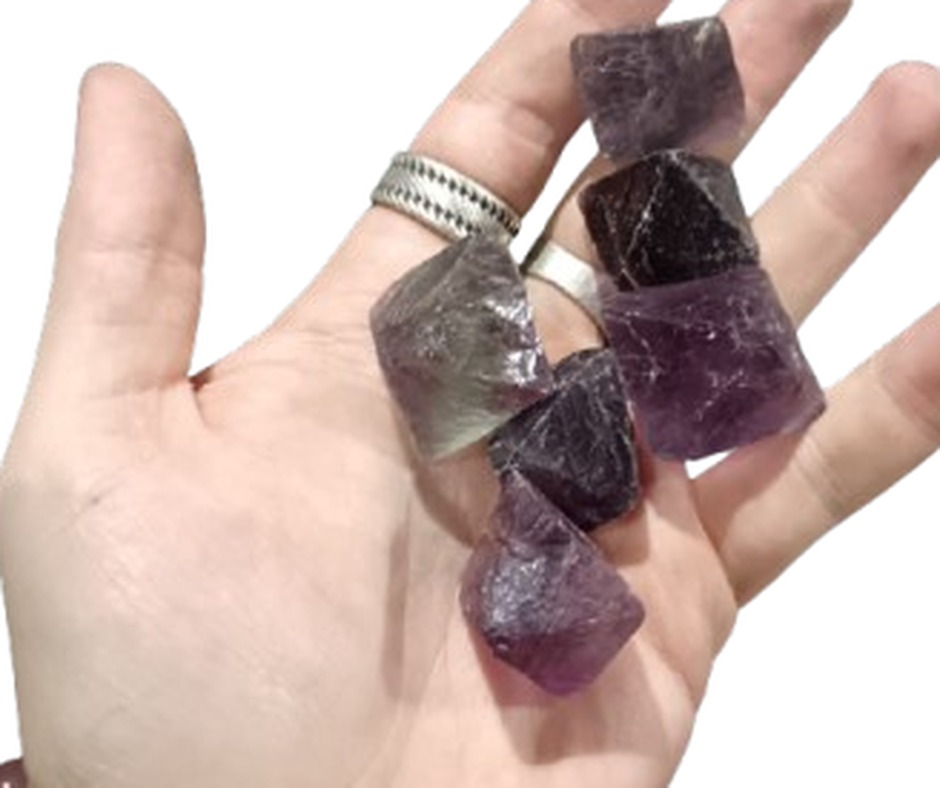 Fluorite Hexagonal Cubes · Purple