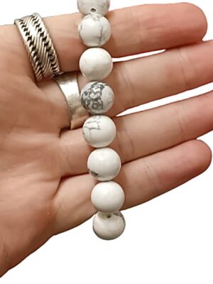 12mm Crystal bead bracelets · Howlite