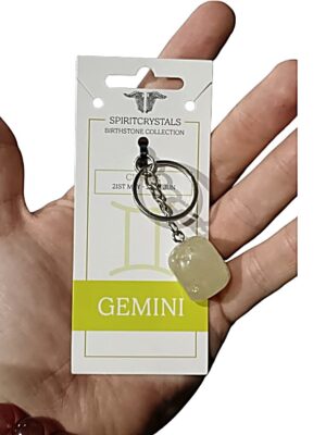 Birthstone Keychain · Gemini · Citrine