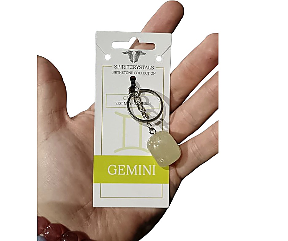 Birthstone Keychain · Gemini · Citrine