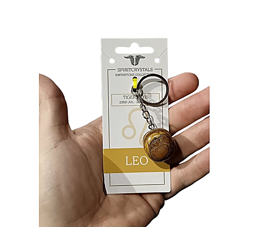 Birthstone Keychain · Leo · Tiger's eye