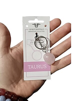 Birthstone Keychain · Taurus · Rose quartz