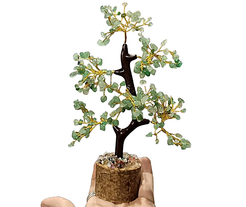 Large Chip Tree, Wooden Base · Aventurine