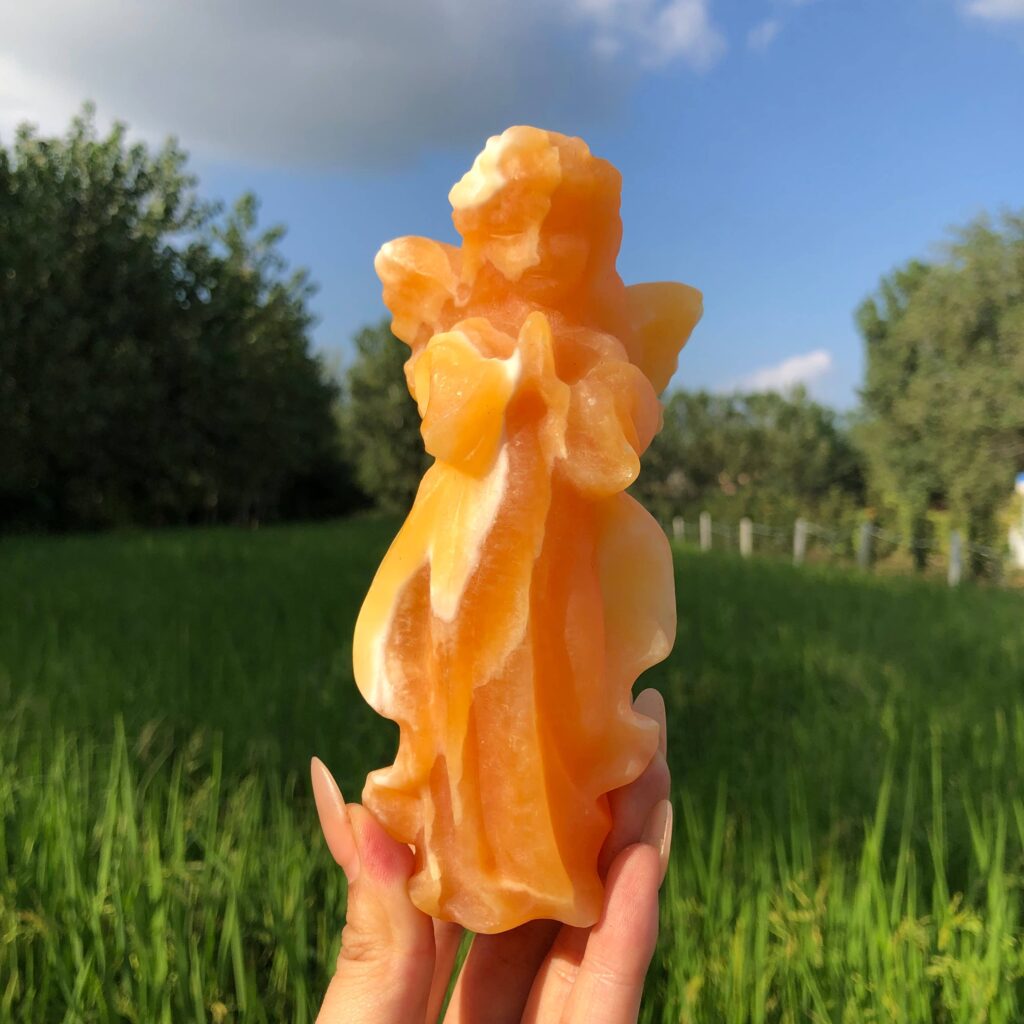 Large Crystal Angel · Yellow calcite