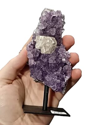 Amethyst Cluster on Iron Stand · Medium