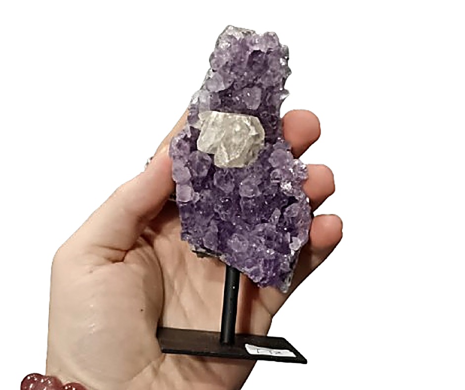 Amethyst Cluster on Iron Stand · Medium