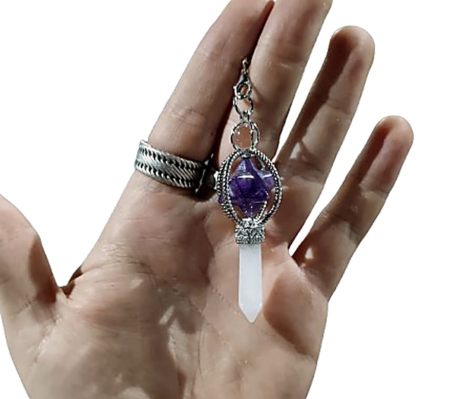Merkaba Crystal Pendulum · Amethyst