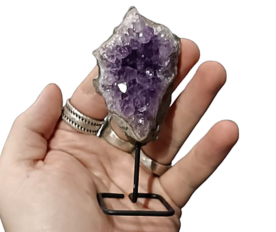 Amethyst Cluster on Iron Stand