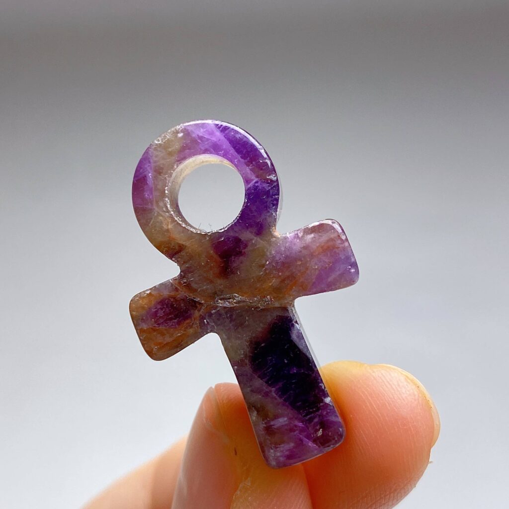 Mini Crystal Ankh · Amethyst