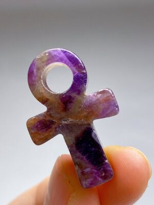 Mini Crystal Ankh · Amethyst